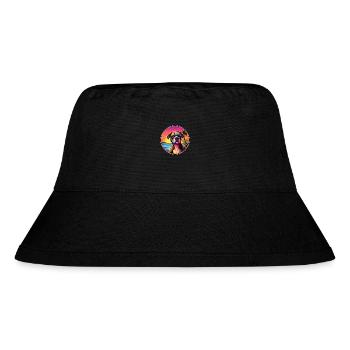 Bull Boxer Hund Rasse Bunte Karikatur Aquarell - Stanley/Stella recycelter Bucket Hat - Schwarz - Vorne