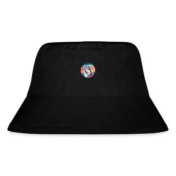 Husky-Hunderasse Buntes Karikatur-Aquarell - Stanley/Stella recycelter Bucket Hat - Schwarz - Vorne