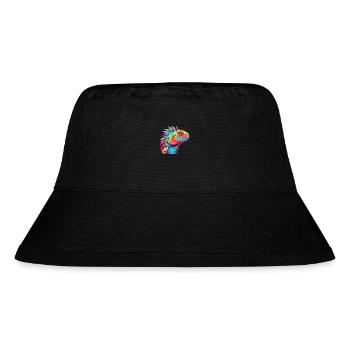 Iguana Colorful Watercolor Cartoon Kawaii Animal - Stanley/Stella Recycled Bucket Hat - black - Front