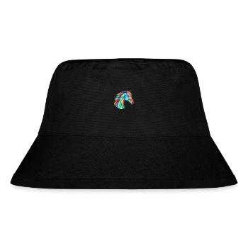 Pferd buntes Aquarell Karikatur Kawaii Tier - Stanley/Stella recycelter Bucket Hat - Schwarz - Vorne