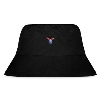 Elch bunte Aquarell-Karikatur Kawaii-Tier - Stanley/Stella recycelter Bucket Hat - Schwarz - Vorne
