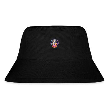Hund Buntes Aquarell Cartoon Kawaii Tier - Stanley/Stella recycelter Bucket Hat - Schwarz - Vorne