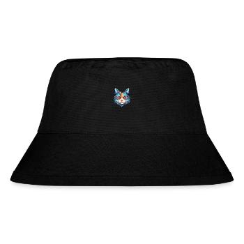 Katze buntes Aquarell Cartoon Kawaii Tier - Stanley/Stella recycelter Bucket Hat - Schwarz - Vorne