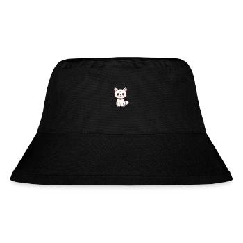 Katze niedliche Karikatur Kawaii Aquarell Tier Haustier - Stanley/Stella recycelter Bucket Hat - Schwarz - Vorne