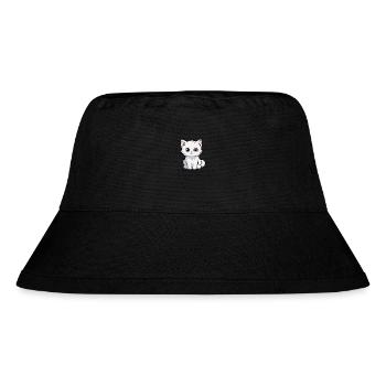 Katze niedliche Karikatur Kawaii Aquarell Tier Haustier - Stanley/Stella recycelter Bucket Hat - Schwarz - Vorne