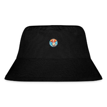 Kranich-Buntglas-Cartoon-Kawaii-Tier - Stanley/Stella recycelter Bucket Hat - Schwarz - Vorne