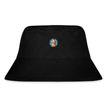 Hund Bunte Karikatur Kawaii Tier - Stanley/Stella recycelter Bucket Hat - Schwarz - Vorne