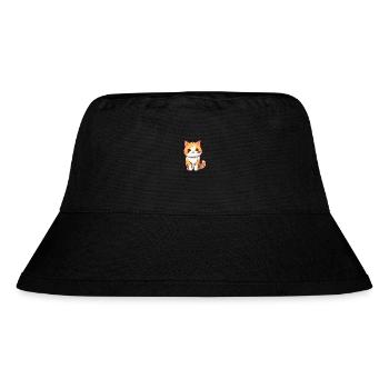 Katze niedliche Karikatur Kawaii Aquarell Tier Haustier - Stanley/Stella recycelter Bucket Hat - Schwarz - Vorne