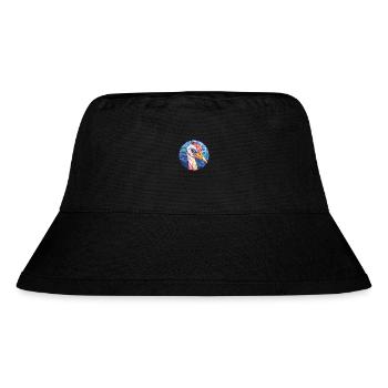 Kranich-Buntglas-Cartoon-Kawaii-Tier - Stanley/Stella recycelter Bucket Hat - Schwarz - Vorne