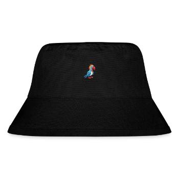 Papagei Niedlich Glücklich Kawaii Cartoon Clipart Tier - Stanley/Stella recycelter Bucket Hat - Schwarz - Vorne
