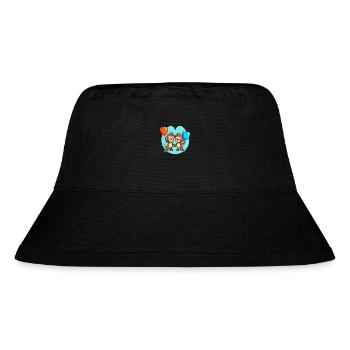 Monkeys Kawaii Cartoon Pet Playing With Balloons - Stanley/Stella Recycled Bucket Hat - black - Front