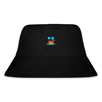 Biber Kawaii Cartoon Haustier spielt mit Luftballons - Stanley/Stella recycelter Bucket Hat - Schwarz - Vorne