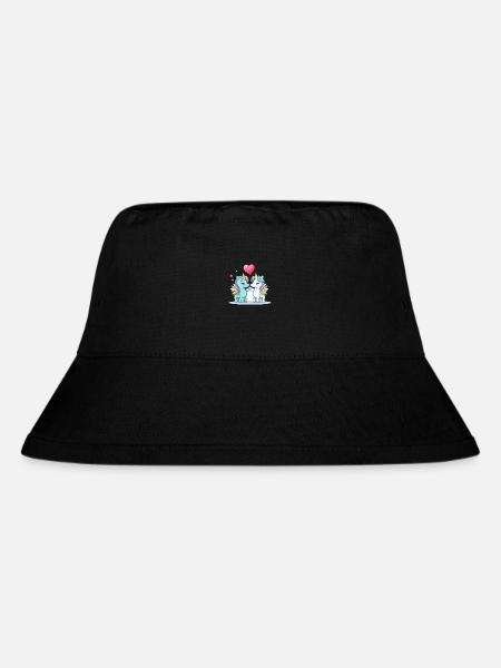 Einhörner Kawaii Cartoon Haustier spielt mit Luftballons - Stanley/Stella recycelter Bucket Hat - Schwarz