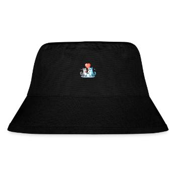 Husky Dogs Kawaii Cartoon Pet Playing With Balloon - Stanley/Stella Recycled Bucket Hat - black - Front