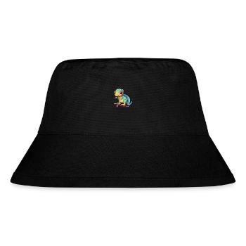 Drôle Caméléon Kawaii Cartoon Jouer Skateboard - Bob recyclé Stanley/Stella - noir - Devant