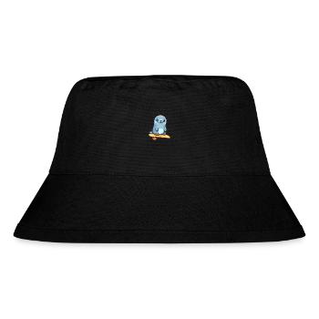 Lustige Robbe Kawaii Cartoon Haustier spielt Skateboard - Stanley/Stella recycelter Bucket Hat - Schwarz - Vorne