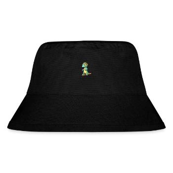 Funny Iguana Kawaii Cartoon Pet Playing Skateboard - Stanley/Stella Recycled Bucket Hat - black - Front