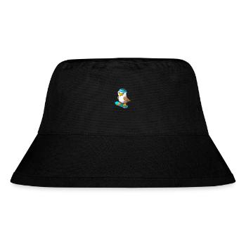 Lustiger Adler Kawaii Cartoon Haustier spielt Skateboard - Stanley/Stella recycelter Bucket Hat - Schwarz - Vorne