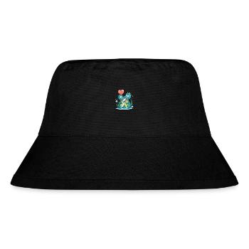 Krokodile Kawaii Cartoon Haustier spielen mit Ballon - Stanley/Stella recycelter Bucket Hat - Schwarz - Vorne