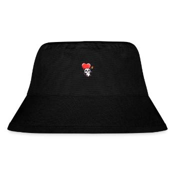 Panda Kawaii Cartoon Pet Playing With Balloons - Stanley/Stella Recycled Bucket Hat - black - Front