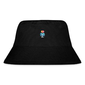 Dolphins Kawaii Cartoon Pet Playing With Balloons - Stanley/Stella Recycled Bucket Hat - black - Front