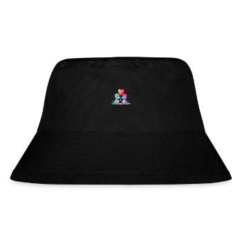 Dinosaurs Kawaii Cartoon Pet Playing With Balloons - Stanley/Stella Recycled Bucket Hat - black - Front