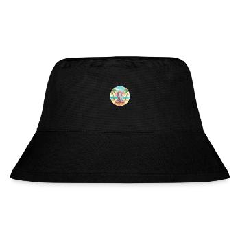 Elephant Cartoon Yoga Beach Summer Illustration - Stanley/Stella Recycled Bucket Hat - black - Front
