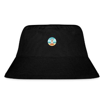 Goat Cartoon Yoga Beach Summer Illustration - Stanley/Stella Recycled Bucket Hat - black - Front