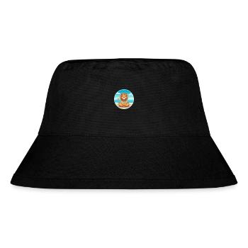 Lion Cartoon Yoga Beach Summer Illustration - Stanley/Stella Recycled Bucket Hat - black - Front