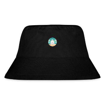 Polar Bear Cartoon Yoga Beach Summer Illustration - Stanley/Stella Recycled Bucket Hat - black - Front