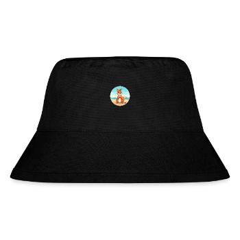 Eichhörnchen Cartoon Yoga Strand Sommer Illustration - Stanley/Stella recycelter Bucket Hat - Schwarz - Vorne