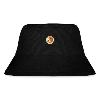 Squirrel Funny Cartoon Kawaii Beach Illustration - Stanley/Stella Recycled Bucket Hat - black - Front