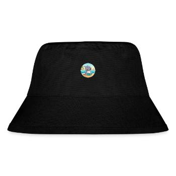 Delfin Niedlich Lustige Karikatur Kawaii Buch Strand - Stanley/Stella recycelter Bucket Hat - Schwarz - Vorne