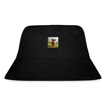 Cute Highland cow - Stanley/Stella recycelter Bucket Hat - Schwarz - Vorne