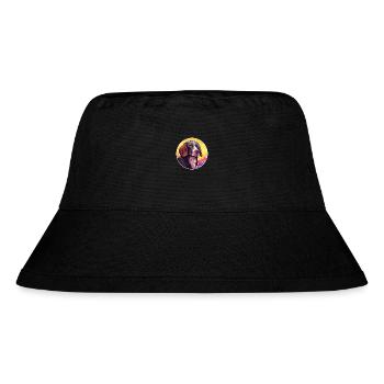 Friesische Vorstehund-Rasse-Karikatur Kawaii Watercol - Stanley/Stella recycelter Bucket Hat - Schwarz - Vorne