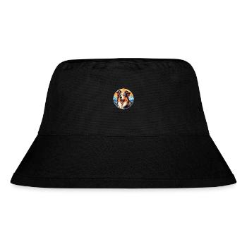 Scotch Collie Dog Breed Cartoon Kawaii Watercolor - Stanley/Stella Recycled Bucket Hat - black - Front