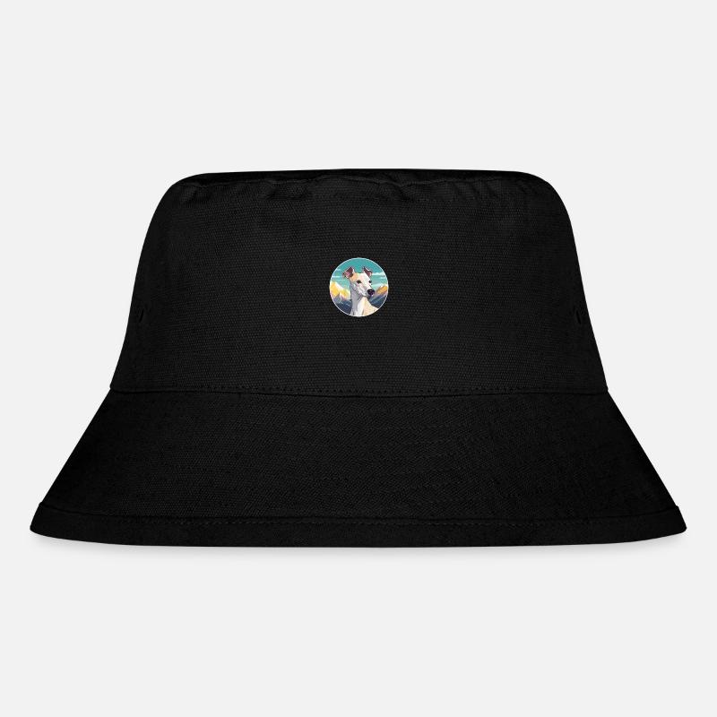 Whippet Hund Rasse Cartoon Kawaii Aquarell - Stanley/Stella recycelter Bucket Hat - Schwarz