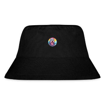 Briard Dog Breed Cartoon Kawaii Watercolor - Stanley/Stella Recycled Bucket Hat - black - Front