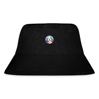 Alter englischer Schäferhund Hunderasse Cartoon Kawaii Wate - Stanley/Stella recycelter Bucket Hat - Schwarz - Vorne