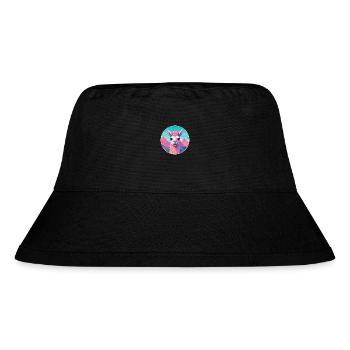Llama Watercolor Cartoon Kawaii Pet Animal Colorfu - Stanley/Stella Recycled Bucket Hat - black - Front