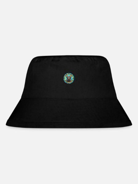 Black Norwegian Elkhound Dog Breed Stained Glass C - Stanley/Stella Recycled Bucket Hat - black