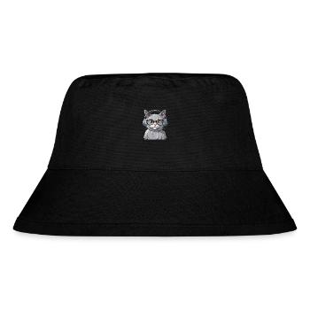 Grey Cat Web Developer - Stanley/Stella Recycled Bucket Hat - black - Front