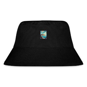 Novigrad Kroatien Vintage Reiseposter Souvenir - Stanley/Stella recycelter Bucket Hat - Schwarz - Vorne