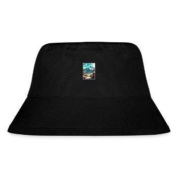 Mayrhofen Österreich Vintage Reiseposter Souvenir - Stanley/Stella recycelter Bucket Hat - Schwarz - Vorne