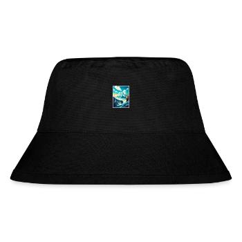 Laax Schweiz Vintage Reiseposter Souvenir - Stanley/Stella recycelter Bucket Hat - Schwarz - Vorne