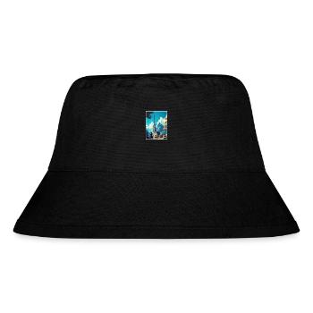 Lourdes Frankreich Vintage Reiseposter WPA Souvenir - Stanley/Stella recycelter Bucket Hat - Schwarz - Vorne