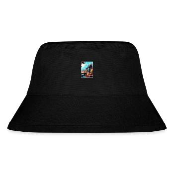 Straßburg Dekoration Frankreich Vintage Reiseposter - Stanley/Stella recycelter Bucket Hat - Schwarz - Vorne