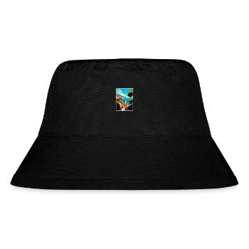 Samos Griechenland Dekoration Vintage Reiseposter WPA - Stanley/Stella recycelter Bucket Hat - Schwarz - Vorne