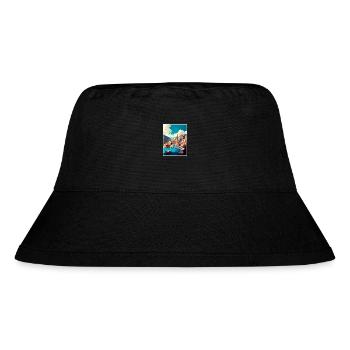 Symi Griechenland Vintage Reiseposter WPA Souvenir - Stanley/Stella recycelter Bucket Hat - Schwarz - Vorne