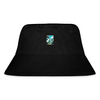 Paklenica Kroatien Vintage Reiseposter Souvenir - Stanley/Stella recycelter Bucket Hat - Schwarz - Vorne